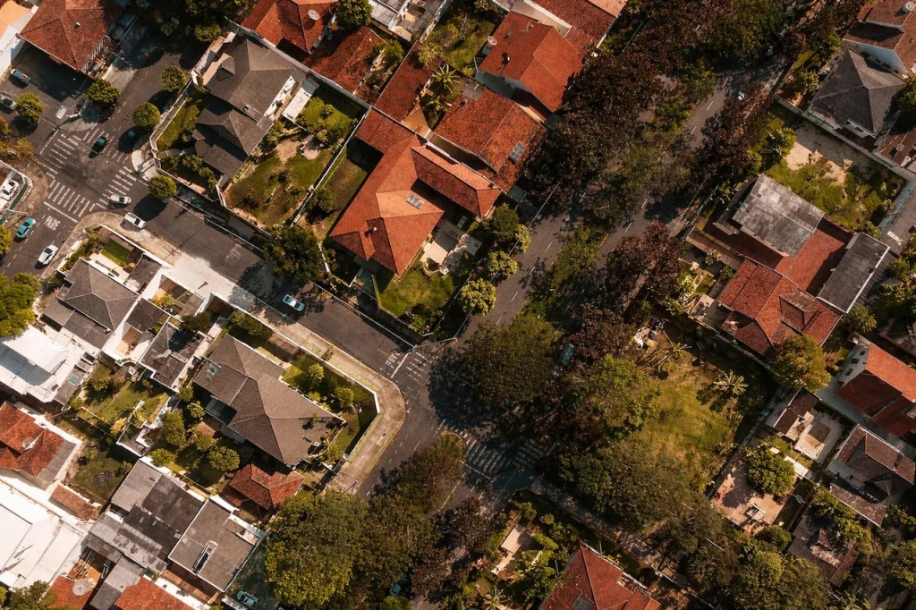 Wohngebiet mit Einfamilienhäusern im Fliegerviertel Berlin